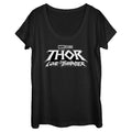 Women's Marvel Black Logo Scoop Neck T-Shirt product image 1