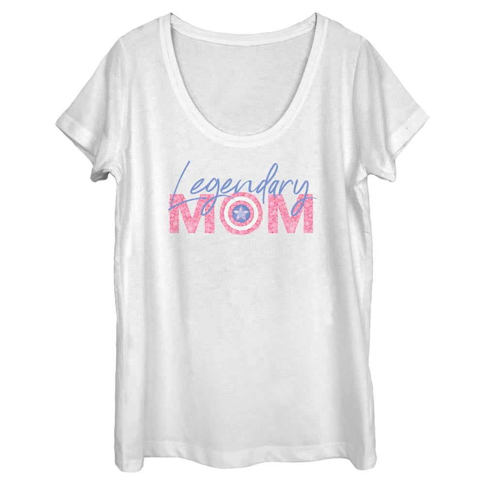 Women's Marvel Legendary Mom Flowers Scoop Neck T-Shirt product image 1